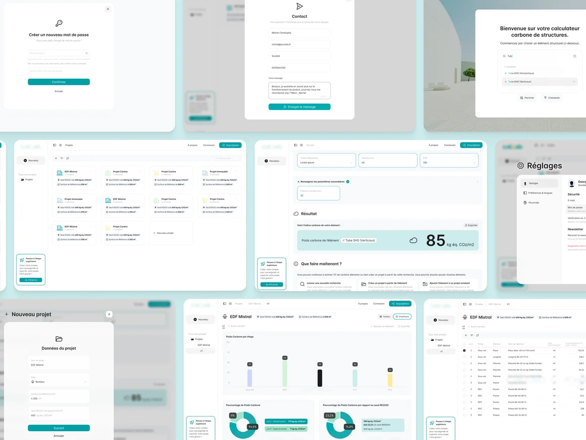Web app pour Ingérop : calculer l'empreinte carbone des bâtiments