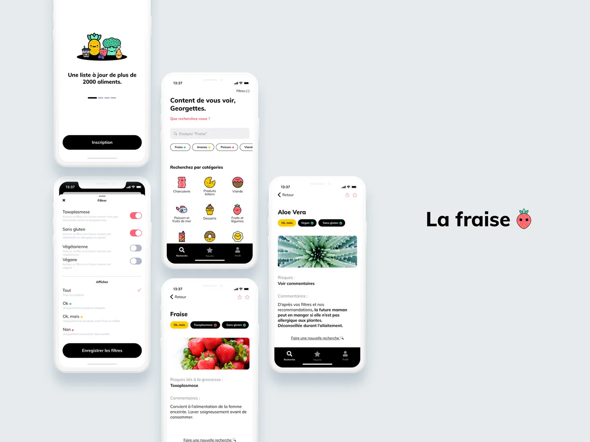 La fraise - iOS + Android app & website for moms-to-be and their loved ones - visual 1