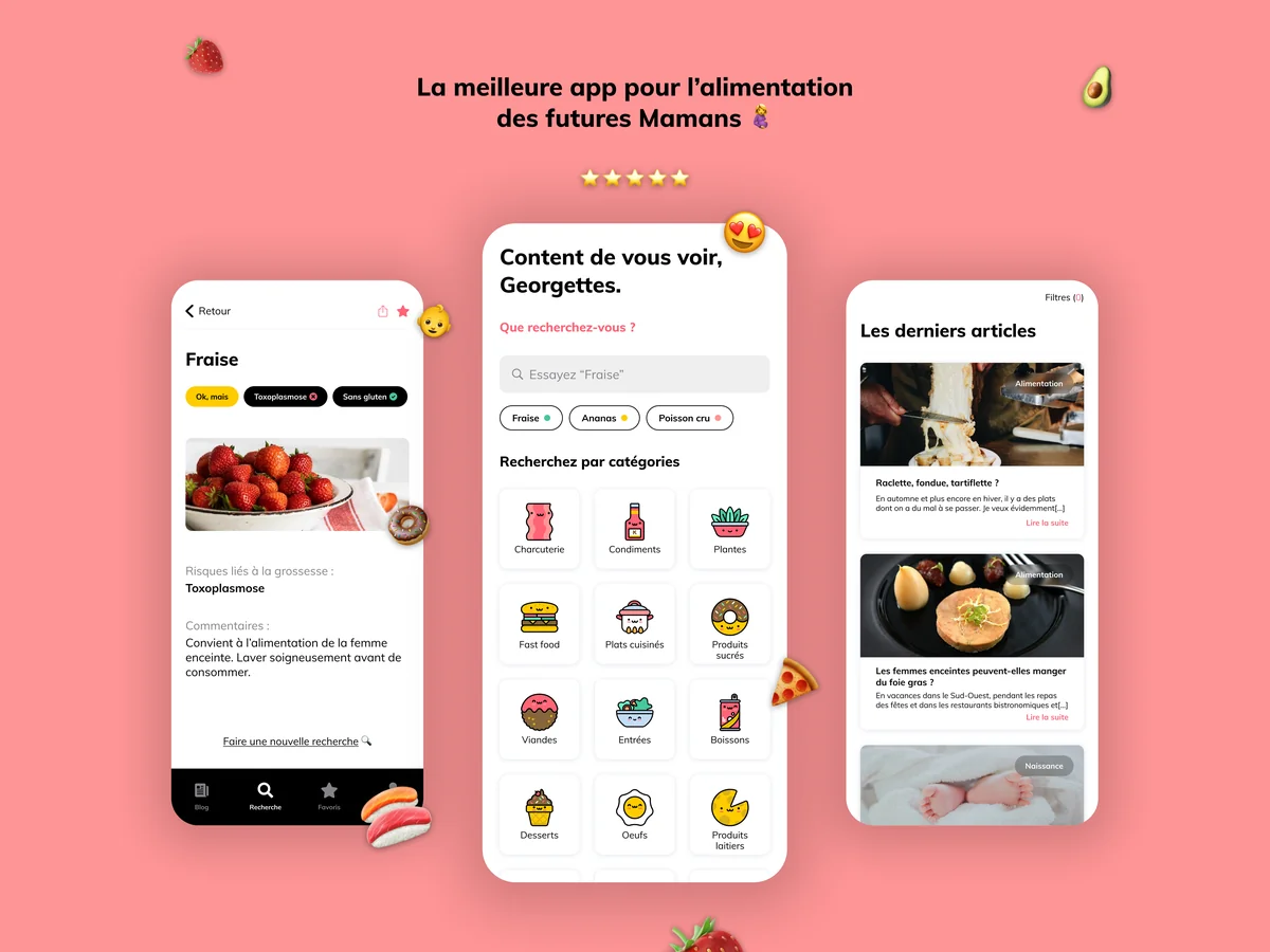 La fraise - iOS + Android app & website for moms-to-be and their loved ones